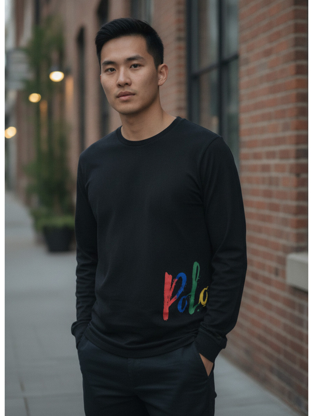 Polo Ralph Lauren Men's Black Long Sleeve Crew Neck Shirt XL